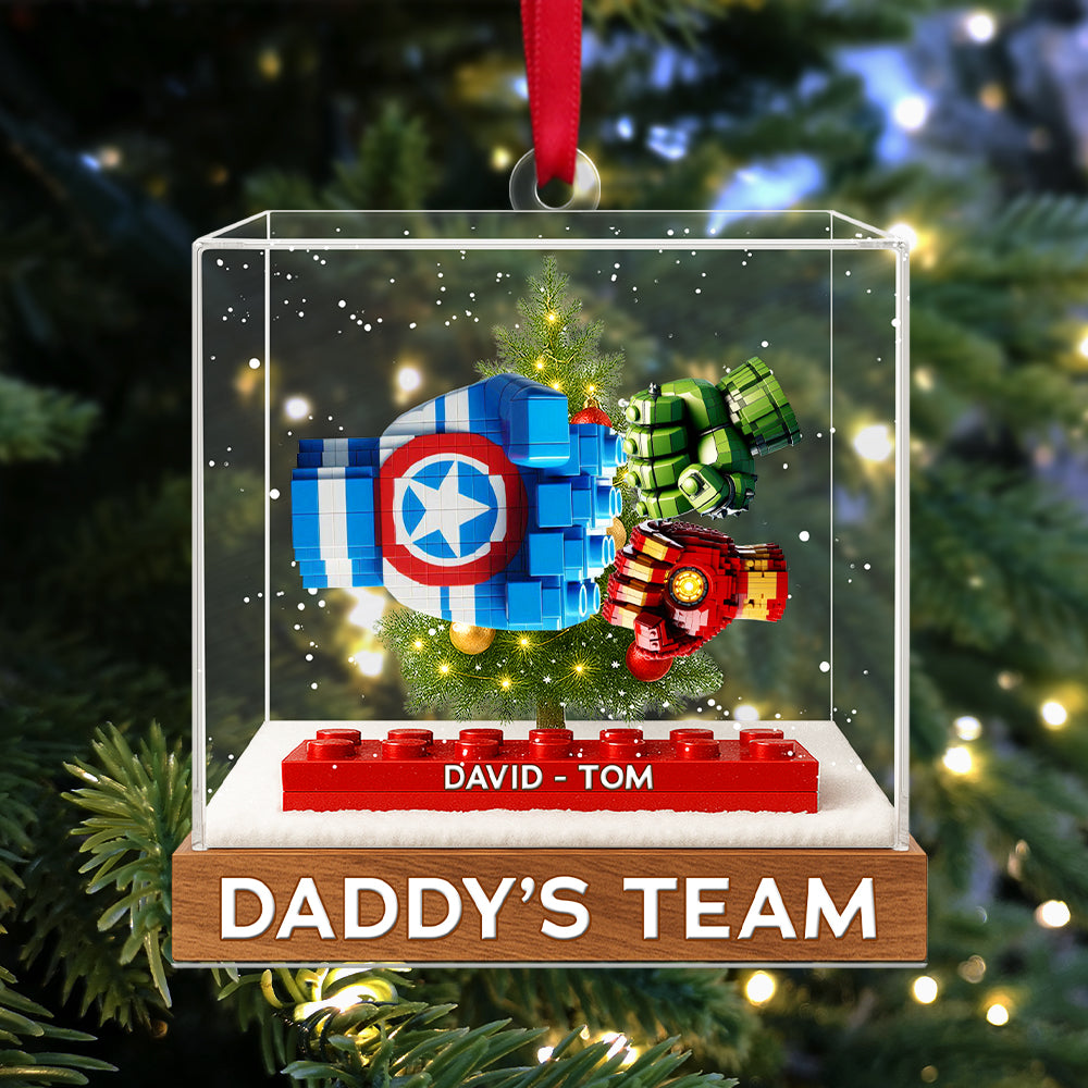 Daddy's Dream Team Personalized Christmas Gifts For Dad Acrylic Ornament 03ohtn110825-Homacus
