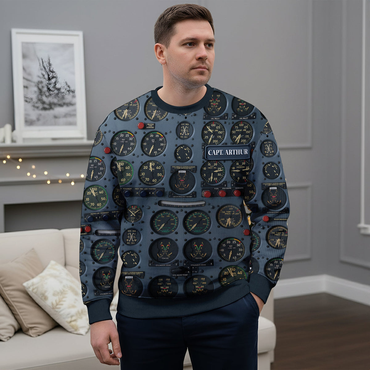 Pilot Control Panel Ugly Sweater - Personalized Christmas Gifts For Pilot 01HULU120925-Homacus