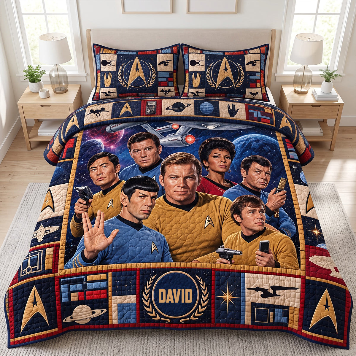 Cosmic Voyage Quilt Bed Set - Personalized Gifts 05NATN131026-Homacus