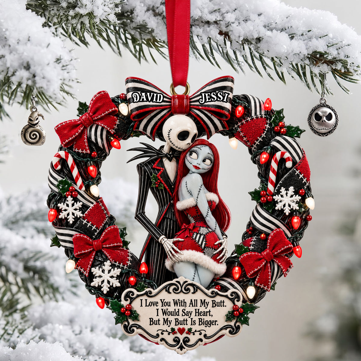 Spooky Naughty Couples Acrylic Ornament - Personalized Christmas Gifts For Couples 05ohlu021026