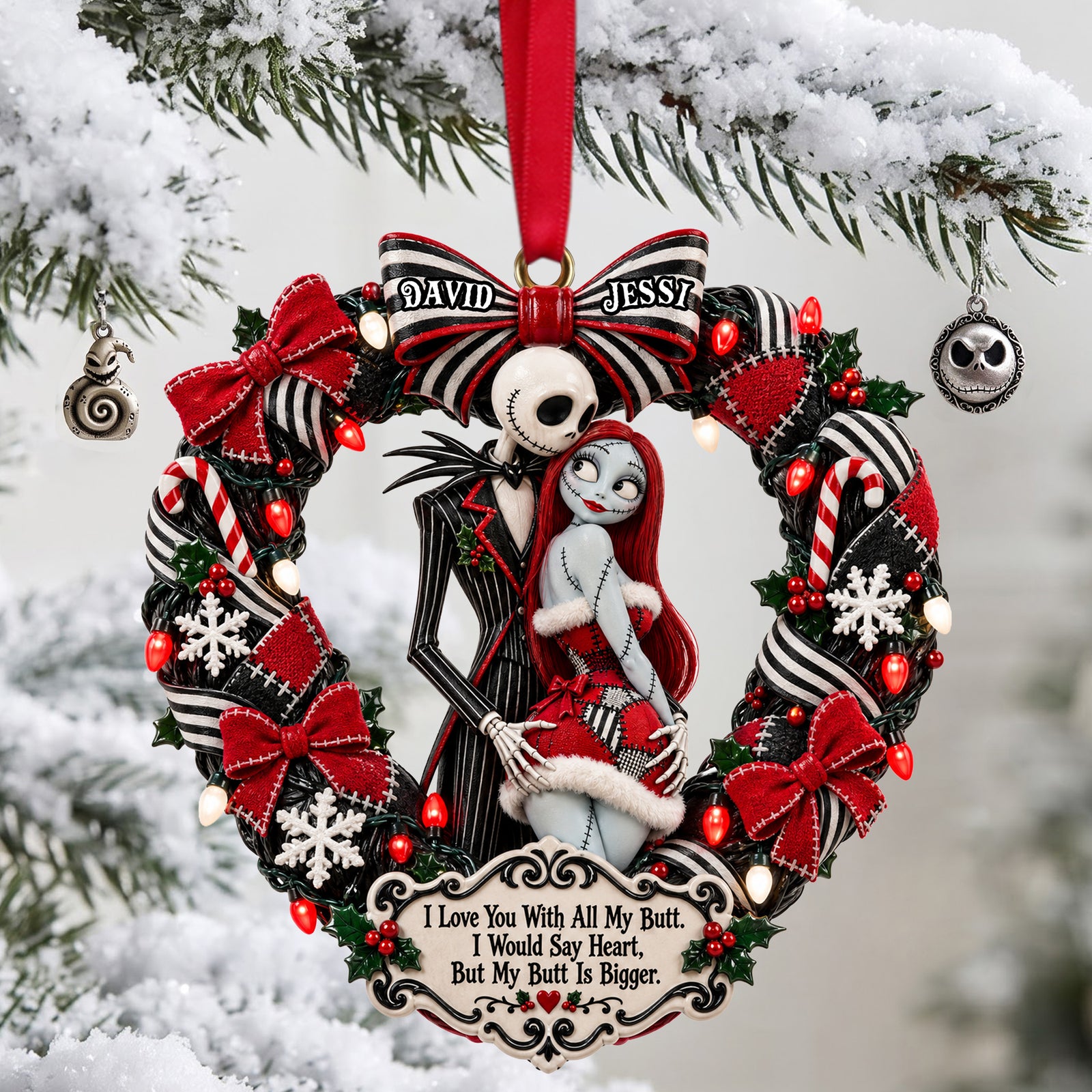 Spooky Naughty Couples Acrylic Ornament - Personalized Christmas Gifts For Couples 05ohlu021026-Homacus