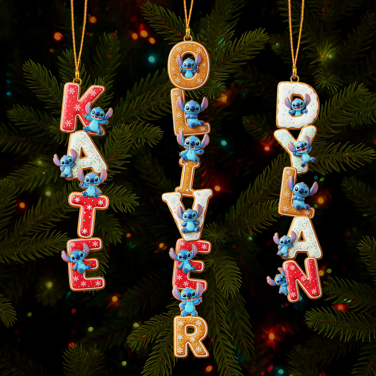 Gingerbread Custom Name Alphabet Ornament - Personalized Gift For Christmas 02NAQN251025-Homacus