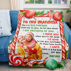 Custom Photo Gifts For Grandma, Christmas Blanket 04PGMH111024-Homacus