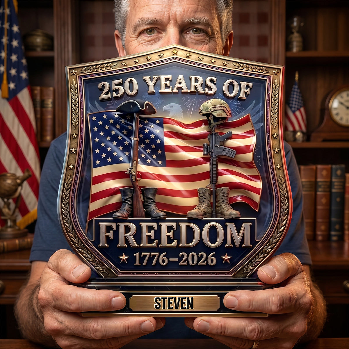 Celebrated America 250th Anniversary Acrylic Plaque - Personalized Gifts For Veterans 04todh040626