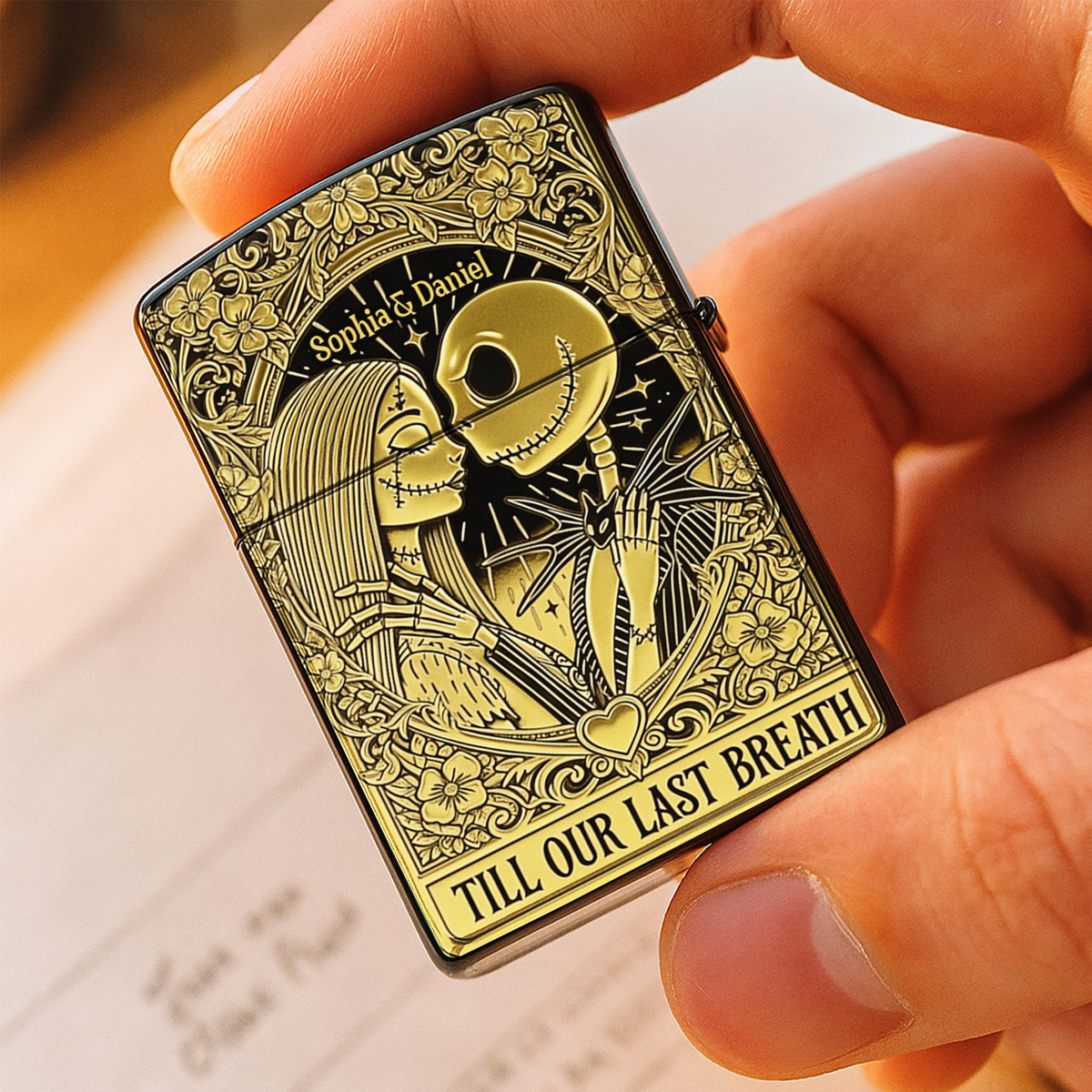 You and Me, Till Our Last Breath - Skeleton Couple Lighter - Personalized Gift For Couple-Homacus