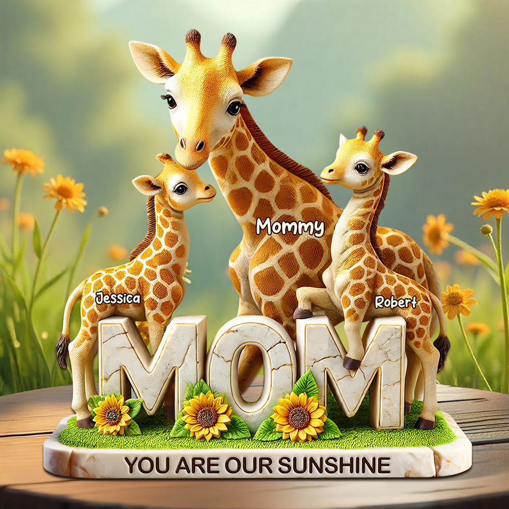 Giraffe Mom Plaque - Personalized Gifts For Mom 02hupu210425-Homacus