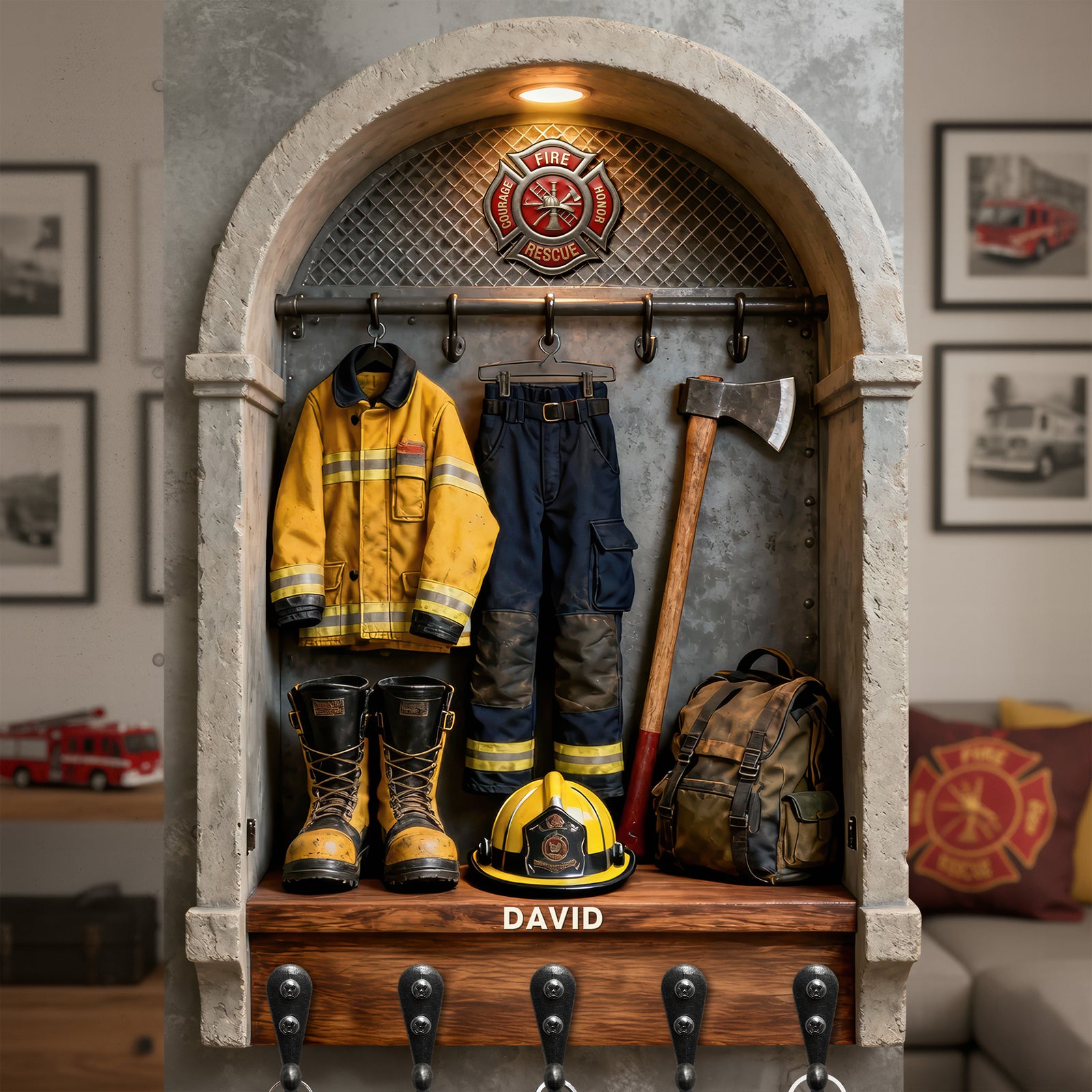 Firefighter Gear Acrylic Key Hanger – Personalized Gifts For Firefighter 03toqn161225-Homacus