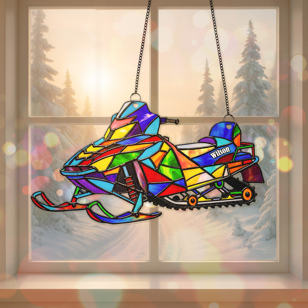 Snowmobile suncatcher - Personalized Gifts For Snowmobile Lover 02PGMG250725-Homacus