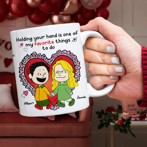 Personalized Gift For Couples Valentine White Mug Couple Holding Hand 01KALU261224DA-Homacus