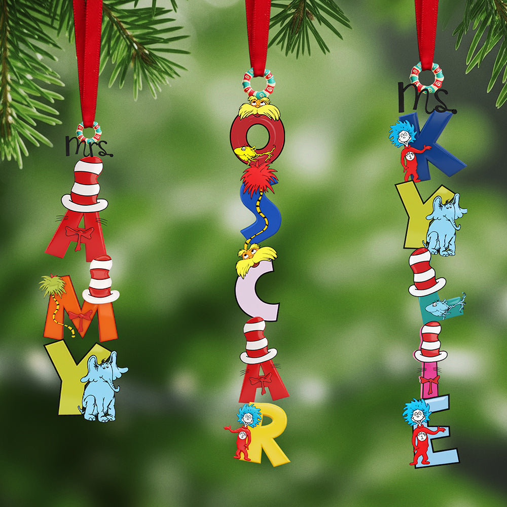 Teacher Alphabet Name Acrylic Ornament, Personalized Gifts For Christmas 02nata071125-Homacus