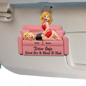 Naughty Couple Acrylic Car Visor Clip - Personalized Gifts For Couple 04naqn150126-Homacus
