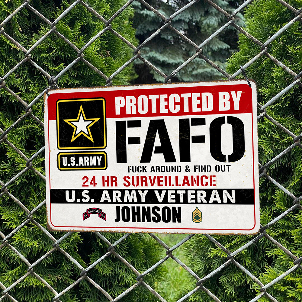 Custom Military Branch Gift For Veteran, Home Security Metal Sign 05QHQN060824-Homacus