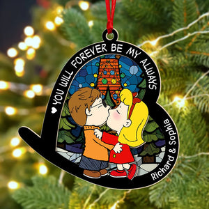 Personalized Gifts For Couple Christmas Ornament, Kissing Couple 01naqn220724hg-Homacus