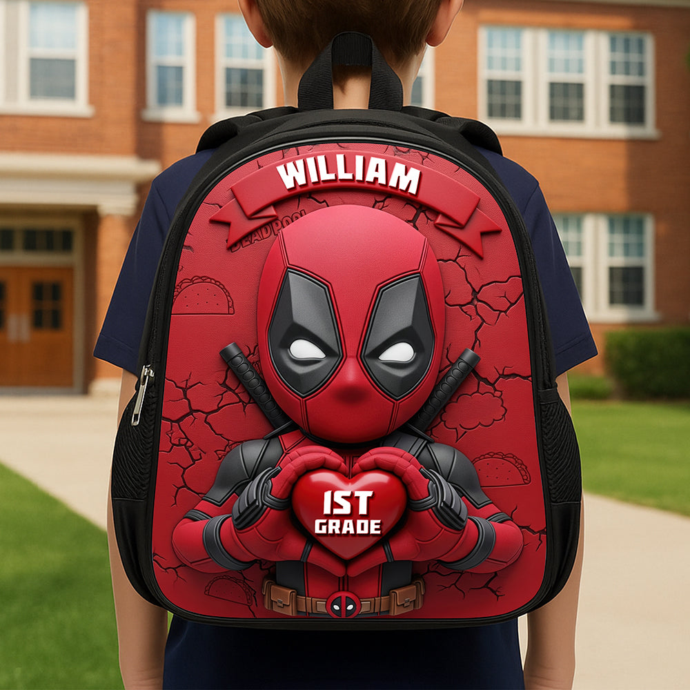 Red Warrior Themed School Bag - Personalized Gifts For Kids 04ohqn050825-Homacus