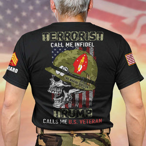 Custom Military Rank Gifts For Veteran Shirt Skull Soldier with USA Flag 02ACQN160724-Homacus