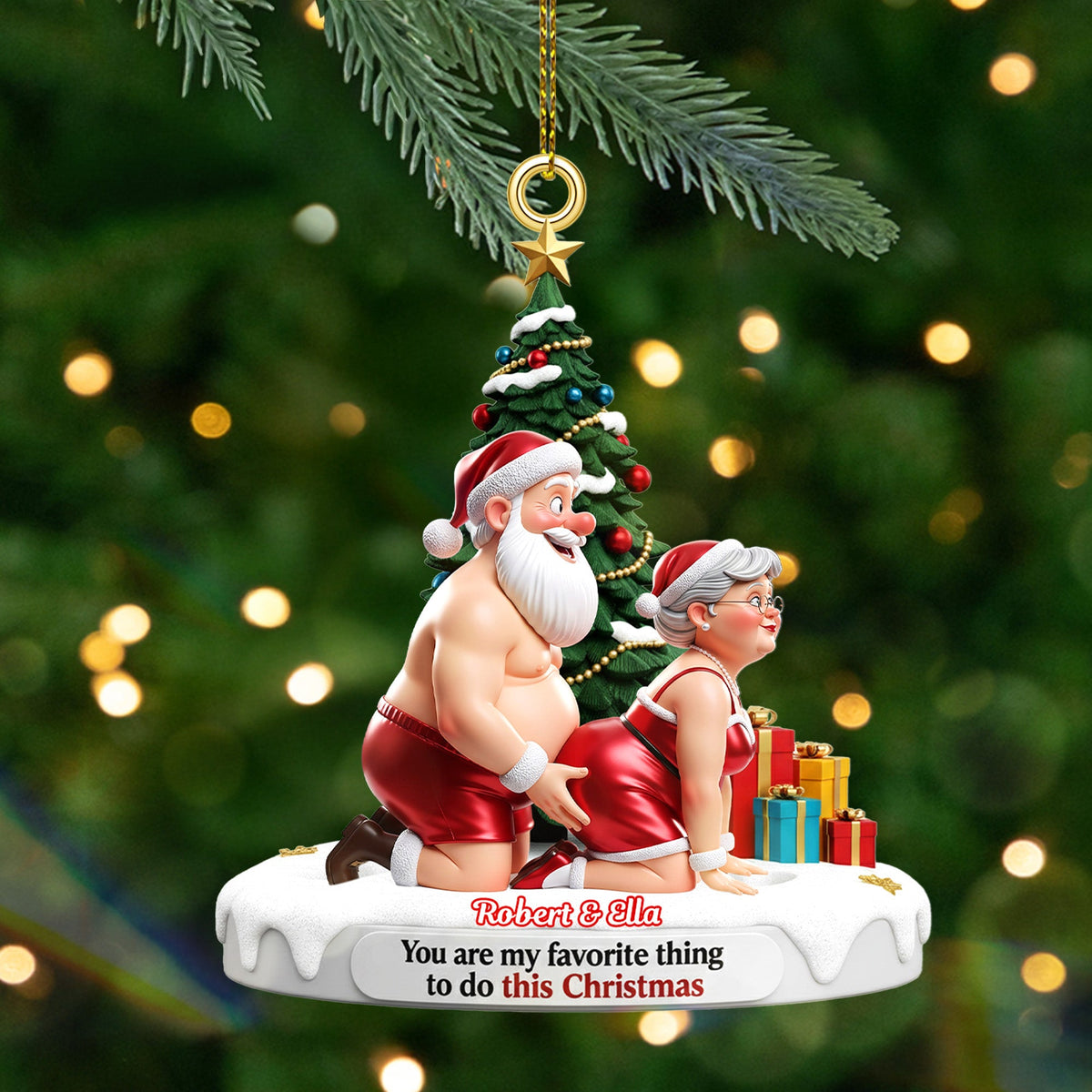 Old Naughty Couple Ornament - Personalized Gifts For Couple Christmas Ornament 04OHMG160925-Homacus