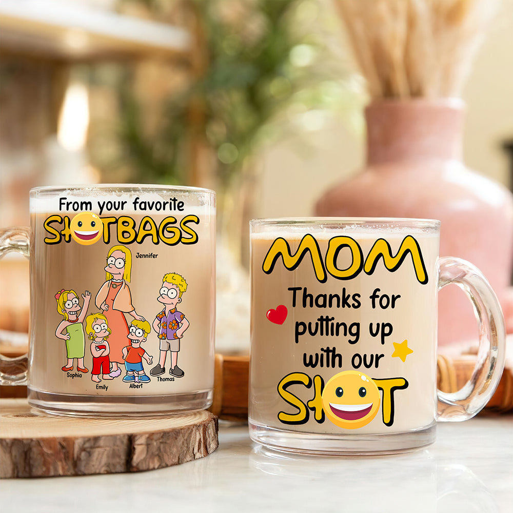 Funny Mom Clear Glass Mug With Handle - Personalized Gift For Mom 02NAQN030425PA-Homacus