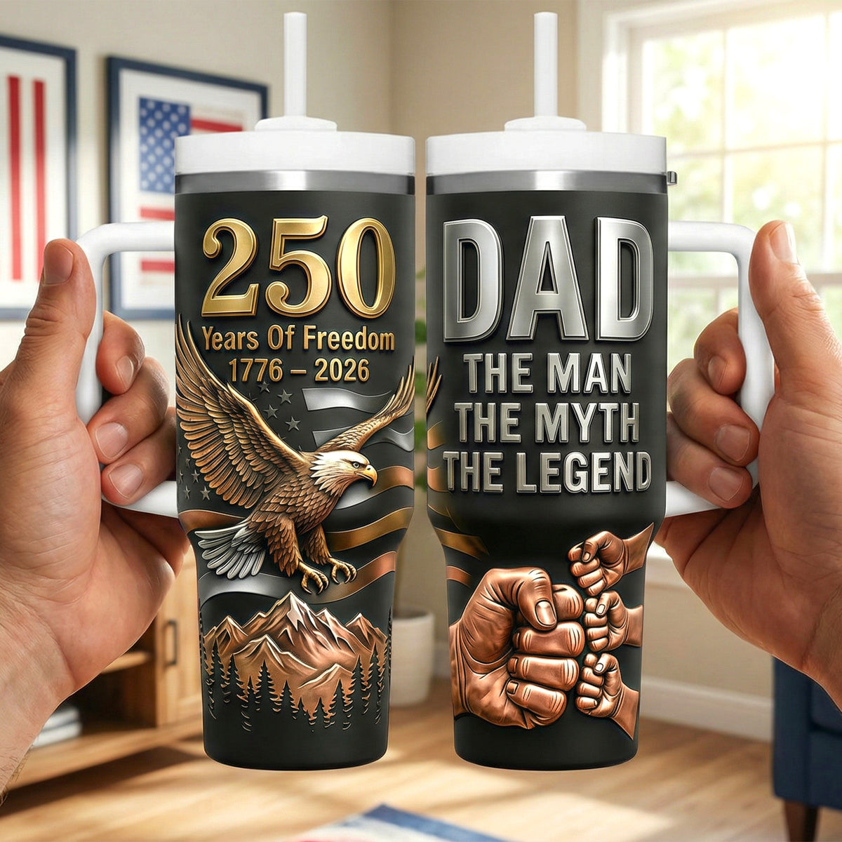 America 250th Anniversary Tumbler - Personalized Gifts For Dad 04naqn020326-Homacus