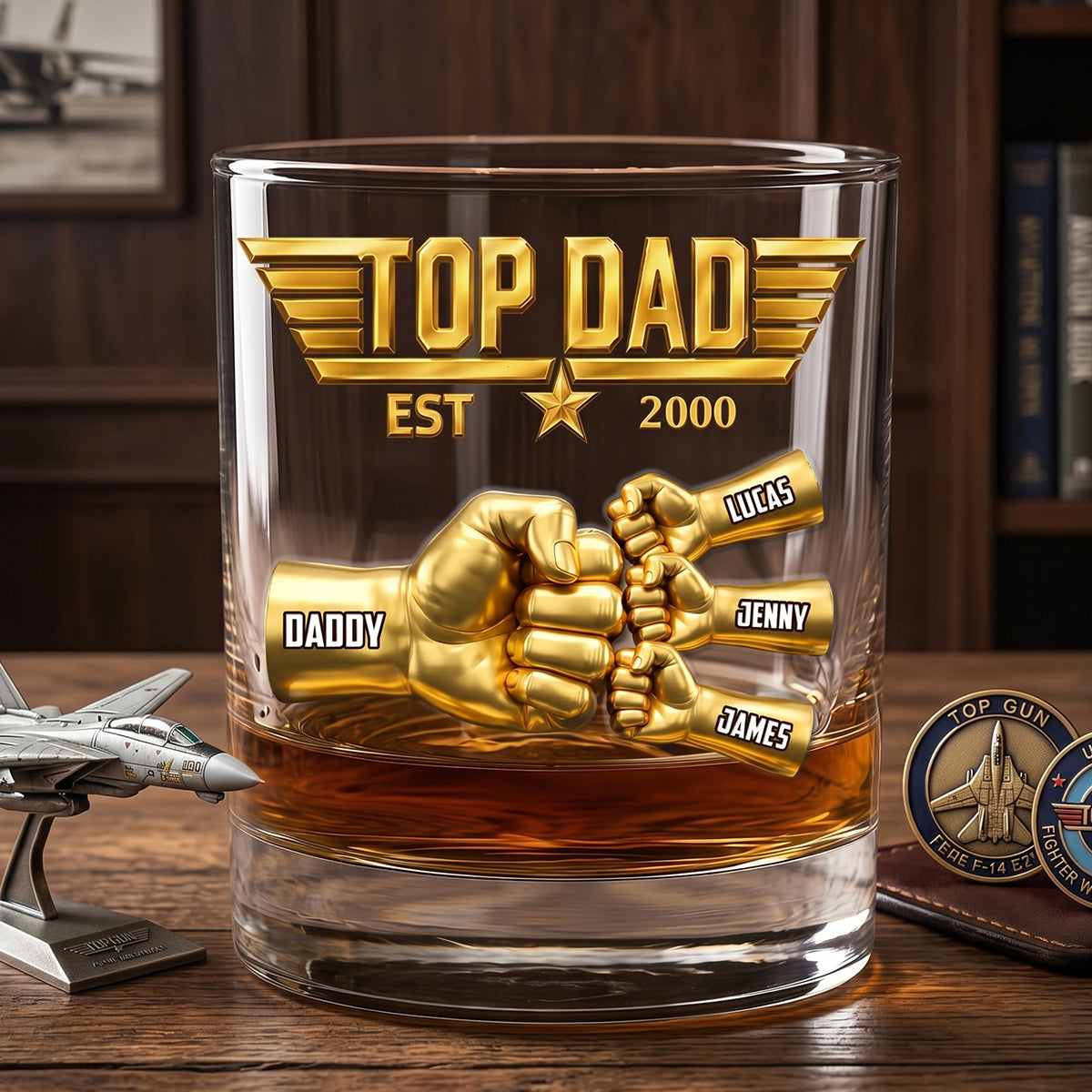 Fist Bump Pilot Glass Mug - Personalized Gifts For Dad 04OHTN210526-Homacus