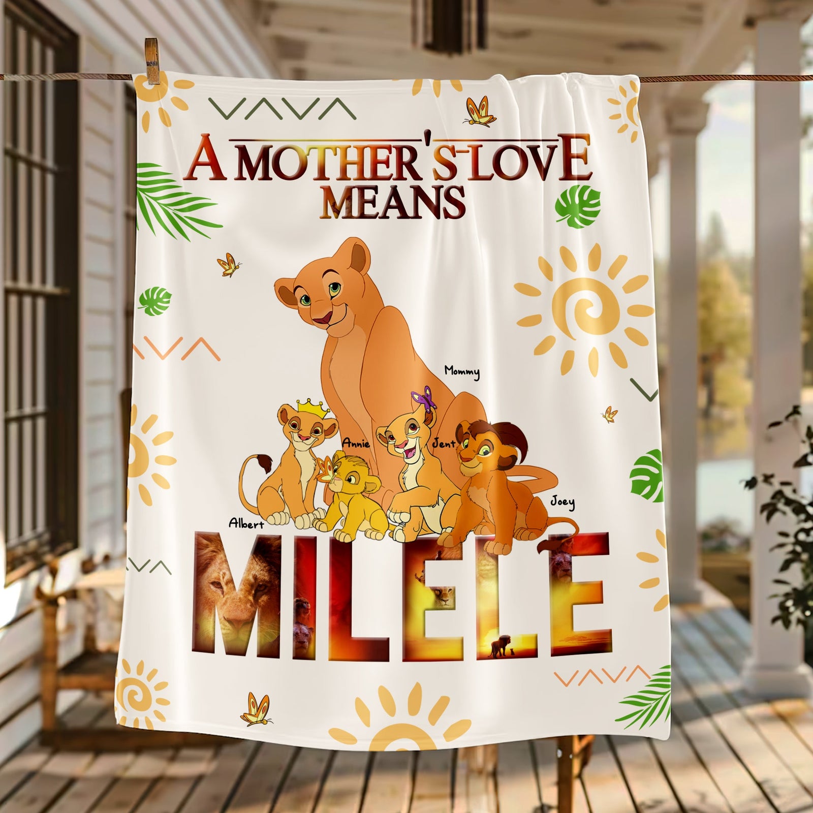 Personalized Gifts For Mom Lion Blanket - A Mother's Love Means MILELE 02OHLU110325-Homacus