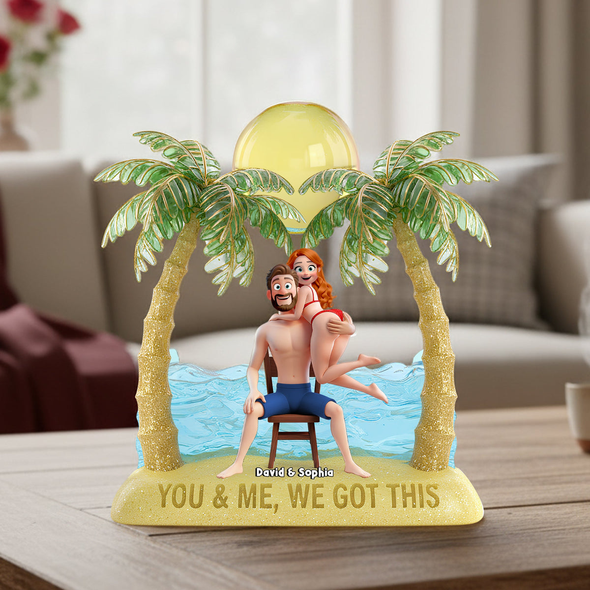Seaside Romance Couple Acrylic Plaque - Personalized Gifts For Couples 04OHLU111125-Homacus