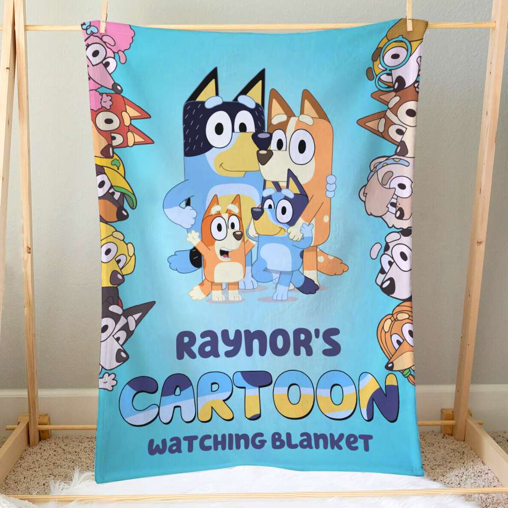 Personalized Gifts For Kid Blanket Cartoon Watching Blanket 05HULH140622-Homacus
