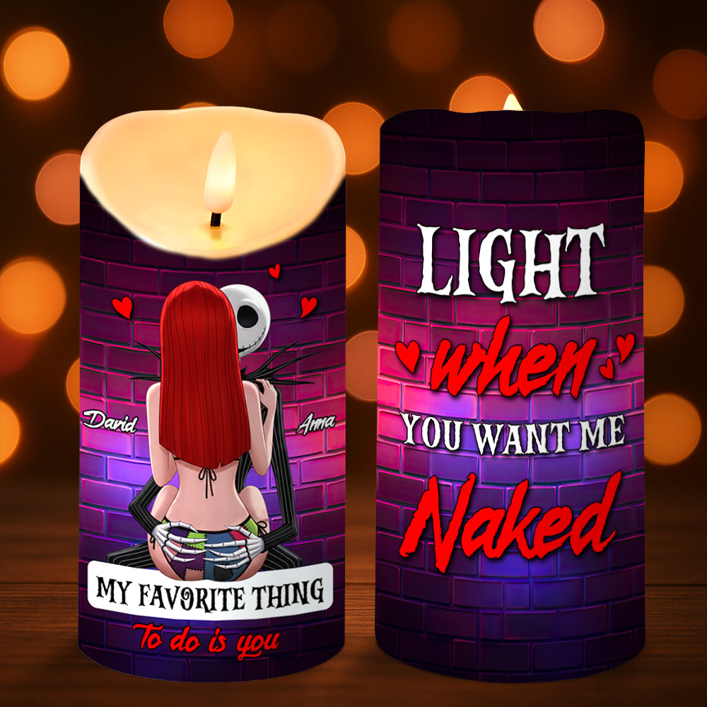 Personalized Funny Horror Gifts For Couple LED Candle 03natn100725-Homacus