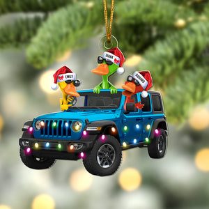 Personalized Gifts For Off-road Lovers, Fun Family Duck Christmas Ornament-Homacus