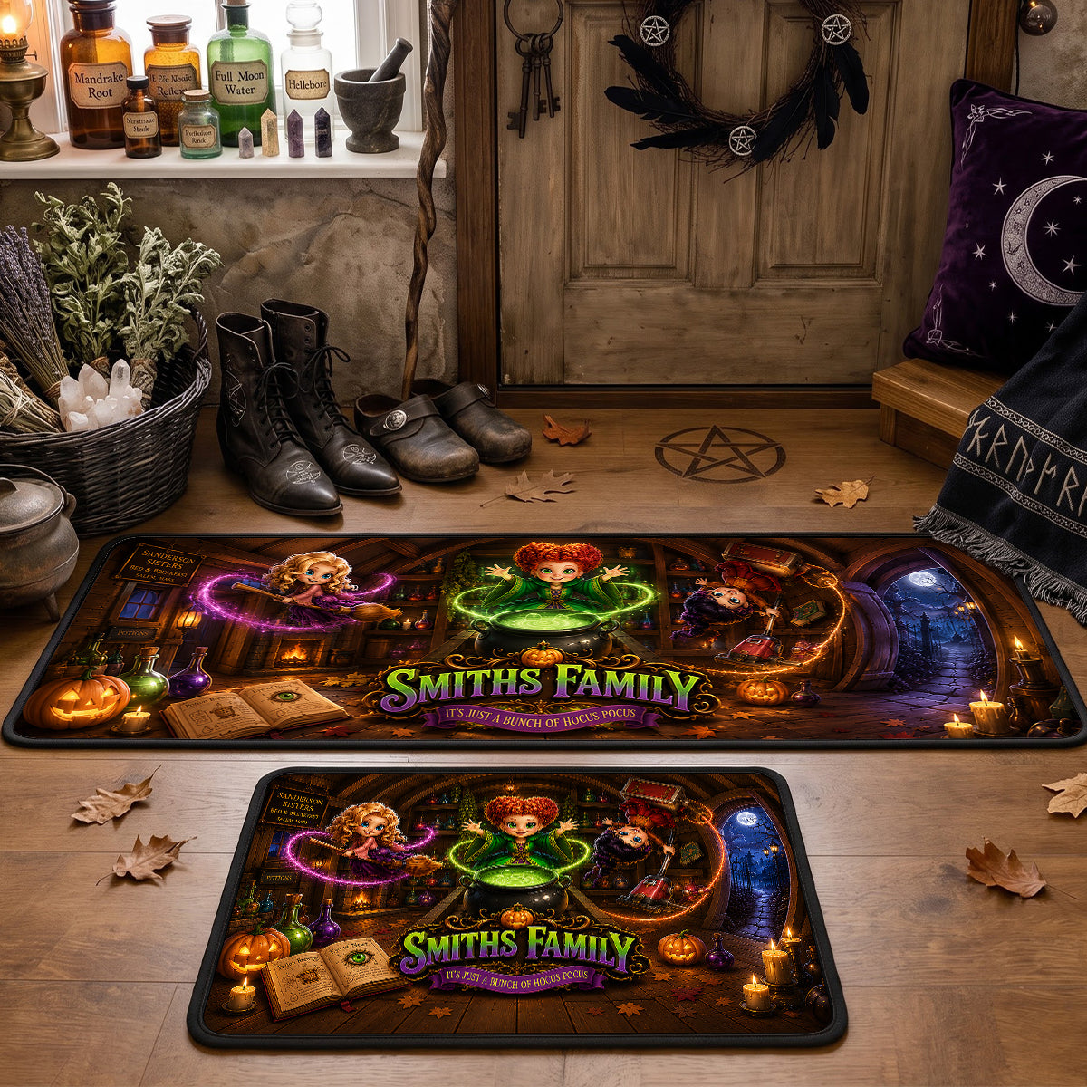 Macabre Spell Sisters Runner Rug - Personalized Gifts For Family 03hatn050926