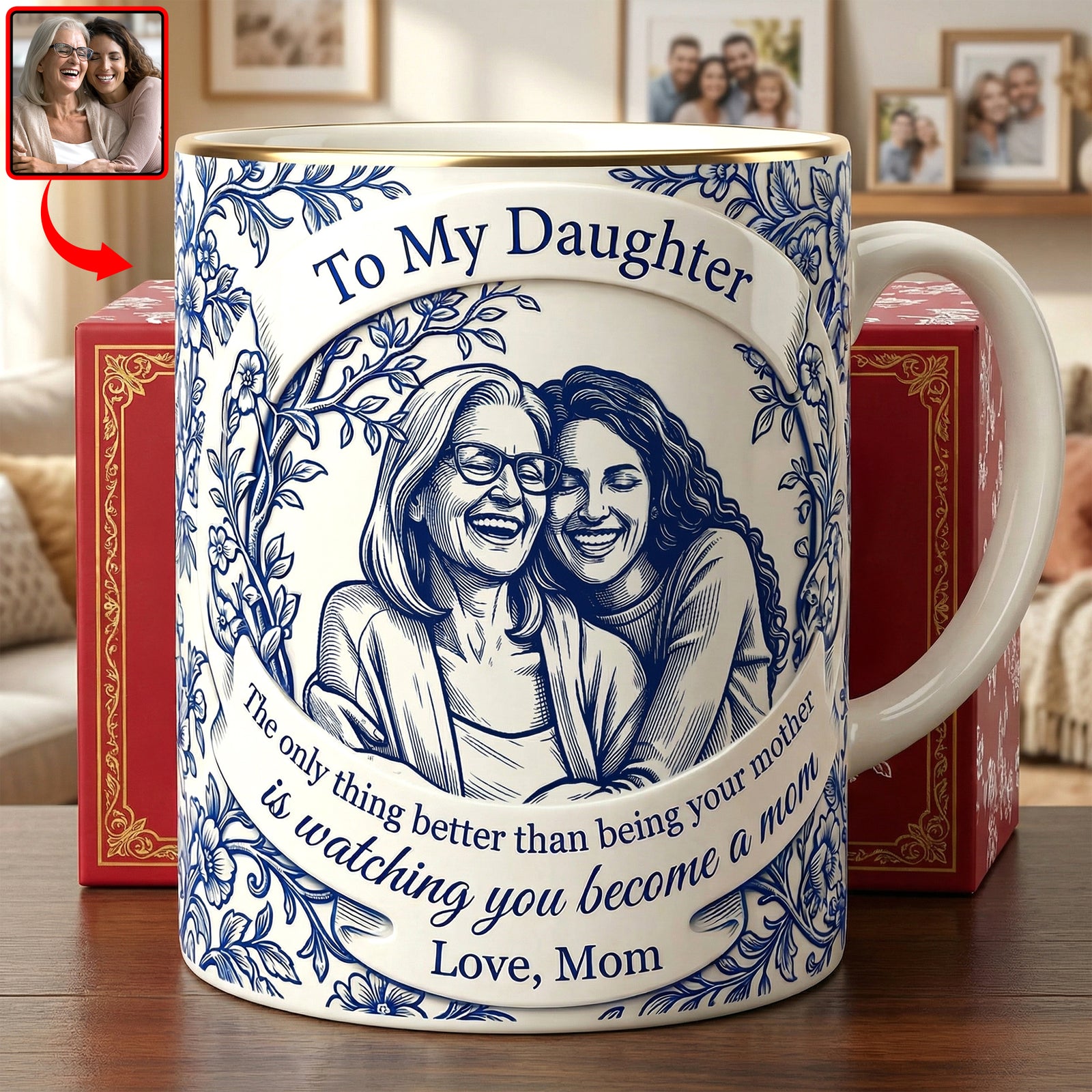 To My Daughter Coffee Mug - Custom Photo Gifts For Mother's Day 05NAQN310326-Homacus