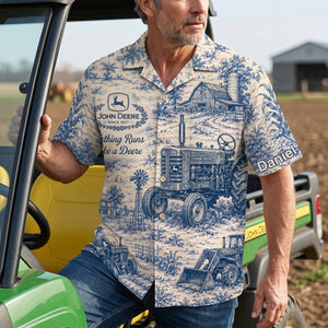 Farm Life Toile de Jouy Hawaiian Shirt - Personalized Gifts For Farmer 03NALU170626