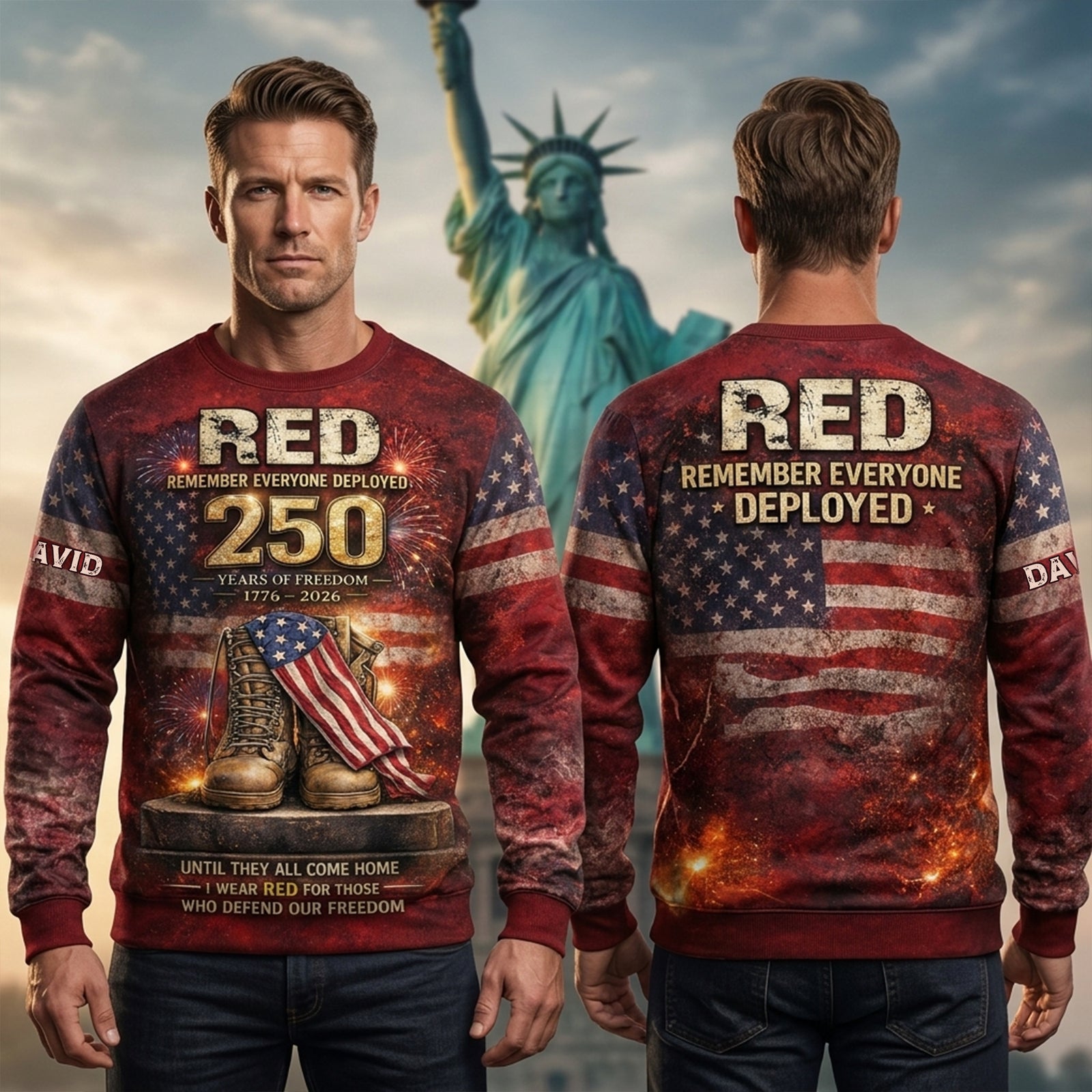 250 Years of Freedom Anniversary 3D Shirt - Personalized Gift For Patriots 03HULU270226-Homacus
