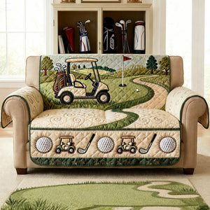 Golf Course Quilted Sofa Cover - Personalized Gifts For Golfers 06NALU300126-Homacus