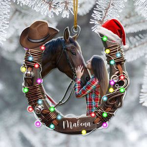 Custom Photo Gifts For Horse Lovers Christmas Acrylic Ornament 03OHLU141124-Homacus