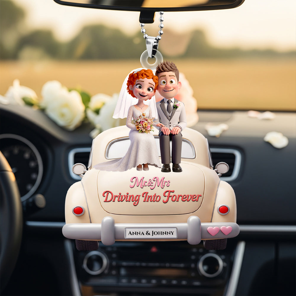 Bride & Groom Car Ornament Personalized Gifts For Couple 04PGDT140725PA-Homacus