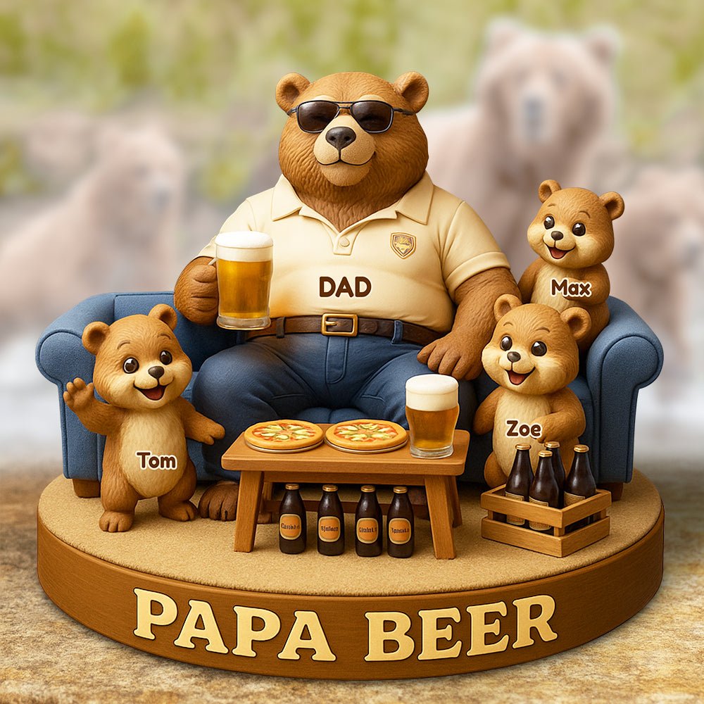 Bear Dad Bod Acrylic Plaque Personalized Gifts For Dad 03TODT010524-Homacus