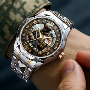 Veteran Stainless Steel Men's Watch - Personalized Gifts For Veteran 01hulu250725-Homacus