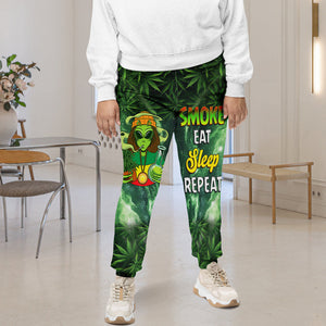 Gifts For Weed Lovers Sweatpants 04totn101224 Smoke Eat Sleep Repeat-Homacus