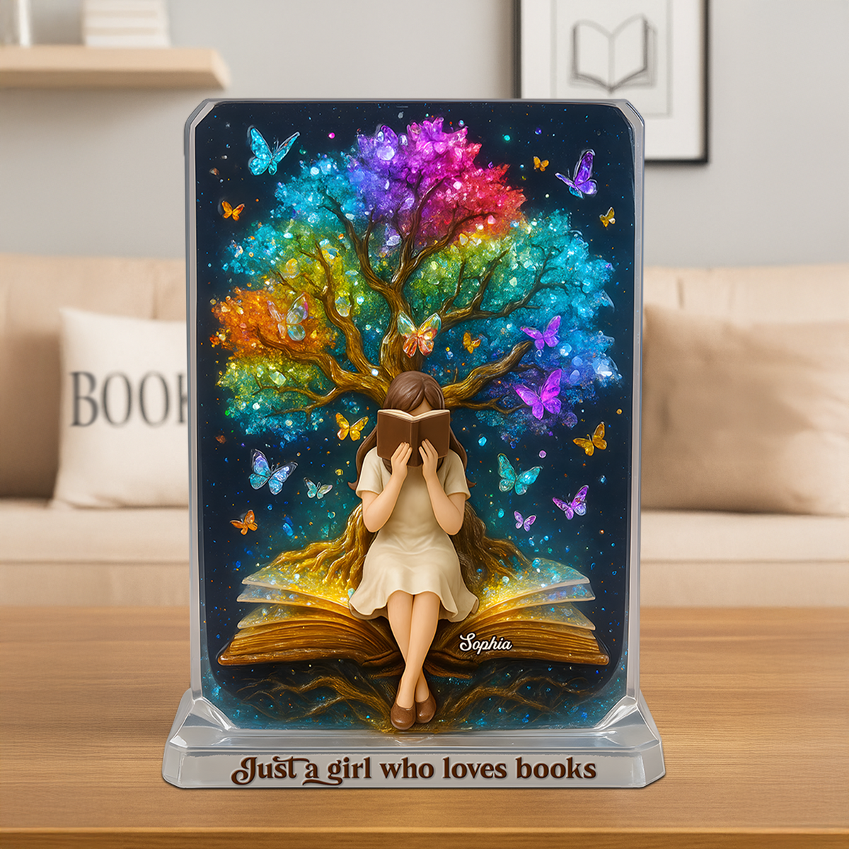 Reading Girl Acrylic Plaque - Personalized Gifts For Book Lovers 01topu160625-Homacus