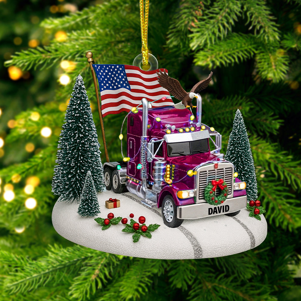 Personalized Gifts For Truck Drivers Christmas Ornament – Custom Semi Truck Decoration 04tgtn110825-Homacus