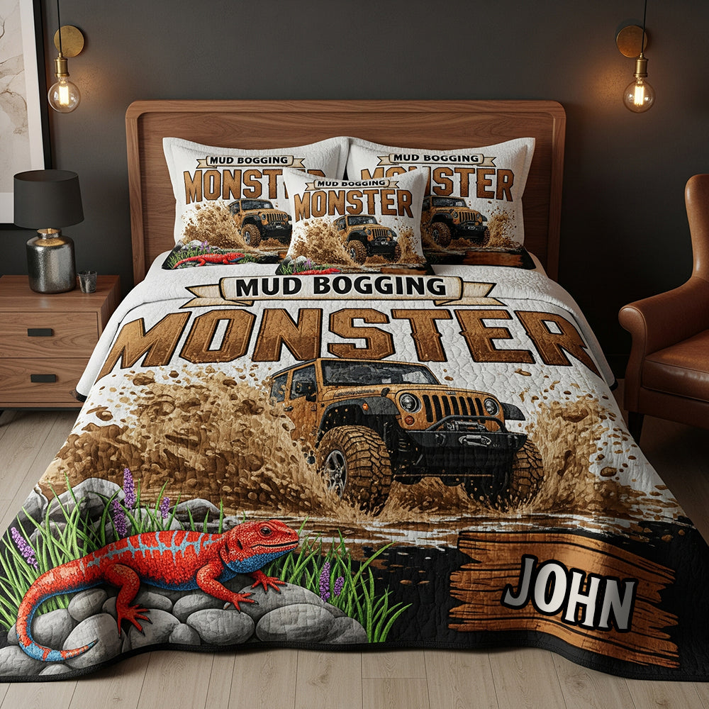 Mud Bogging Quilt Bedding Set Personalized Gifts For Off Road Lovers 03PADT140825-Homacus