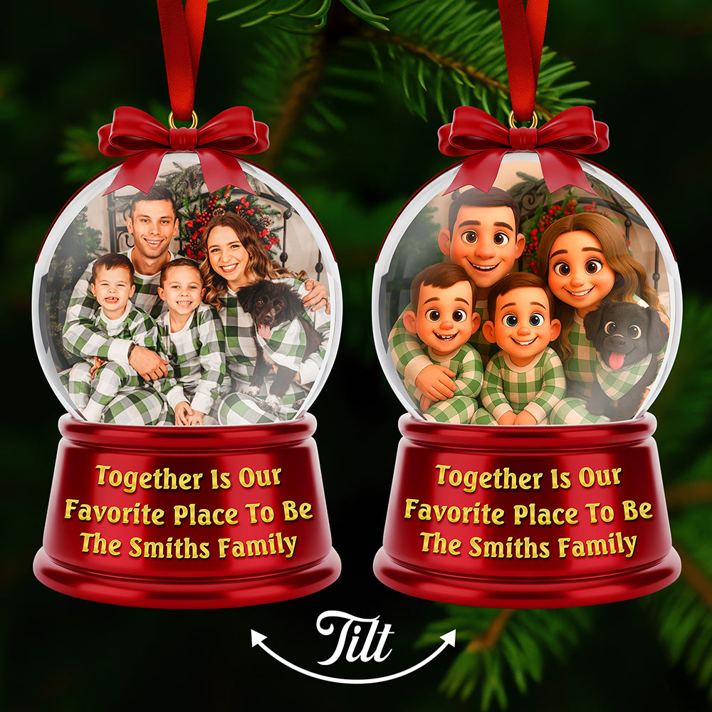 Smiling Family Christmas Lenticular Ornament - Custom Photo Gifts For Family 04PGQN190925-Homacus
