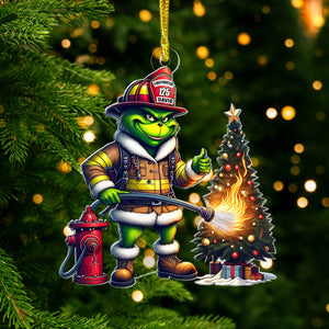 Firefighter Christmas Ornaments - Green Monster - Personalized Gifts For Firefighter-Homacus