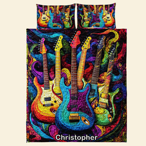 Personalized Gifts For Guitar Lovers Quilt Bedding Set Special Line Radiant Tones 11QNQN301224-Homacus