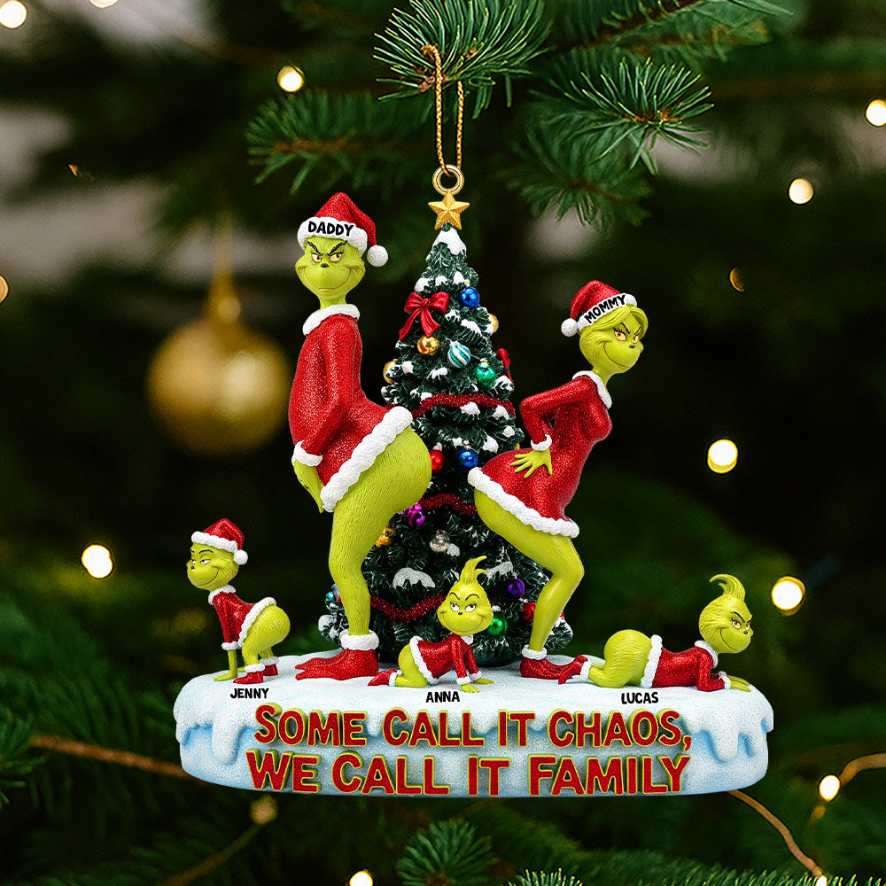 Funny Green Monster Family Personalized Gifts For Family Christmas Ornament 05natn180925-Homacus