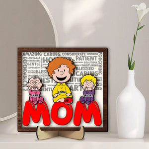 Personalized Gifts For Moms 2 Layers Wood Sign Moms & Little Ones 02TOLU090125HH-Homacus