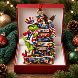 Patriotic Family Ornament - Personalized Gifts For Family Christmas Ornament 01NADH051026