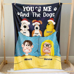 Personalized Gifts For Movie Lover Blanket Couple and Dogs 04XQLU101224PA-Homacus