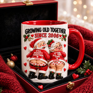 Naughty Old Santa Couple Accent Mug - Personalized Christmas Gifts For Couples 01todh211026-Homacus