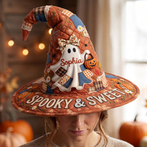 Spooky & Sweet Boo Quilt Witch Hat - Personalized Gifts For Halloween 05toqn120826-Homacus